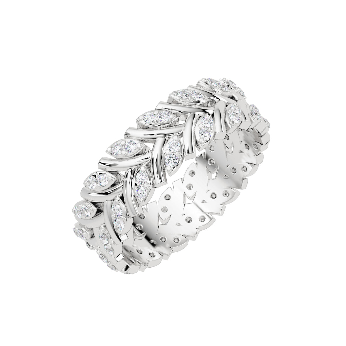 Lab Grown Diamond 0.35 CTW Round Eternity Ring- Sterling Silver