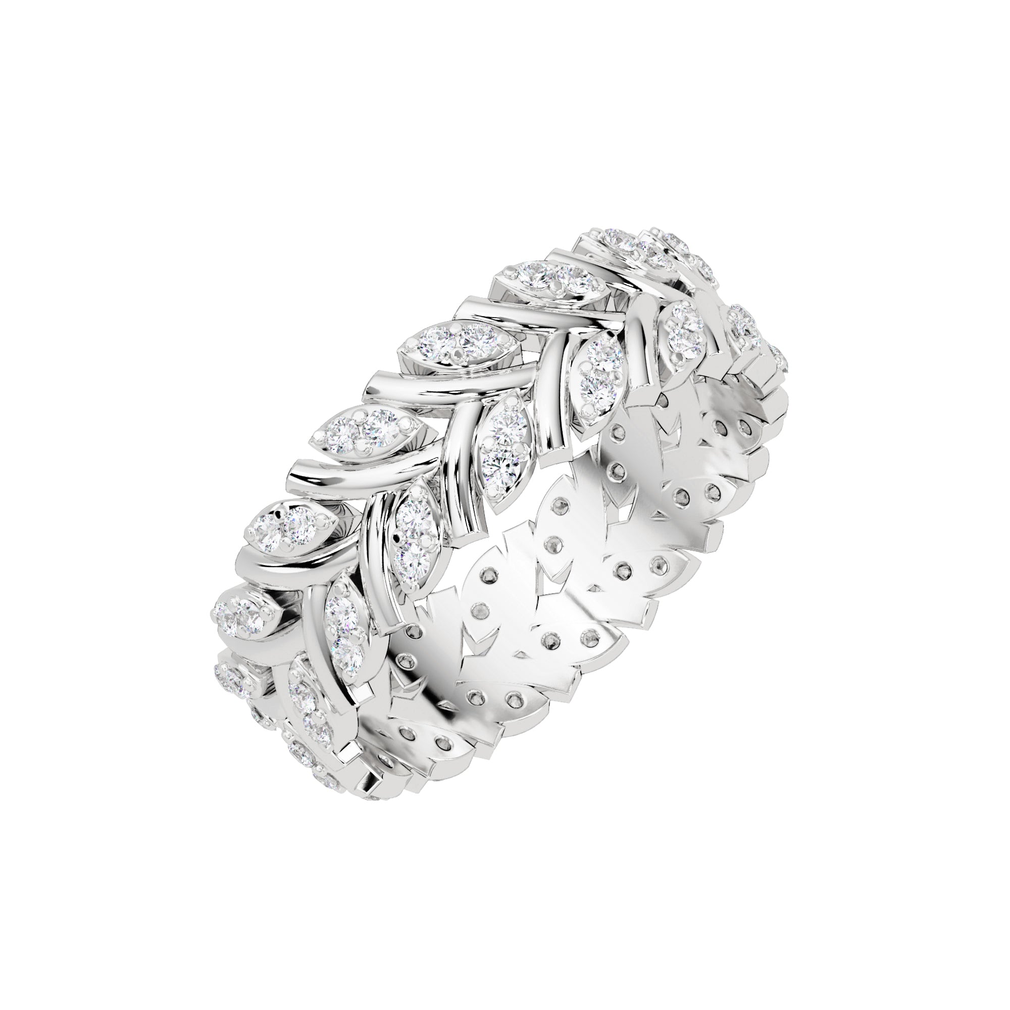 Lab Grown Diamond 0.35 CTW Round Eternity Ring- Sterling Silver