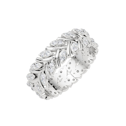 Lab Grown Diamond 0.35 CTW Round Eternity Ring- Sterling Silver