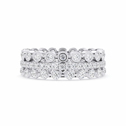 Lab Grown Diamond 0.60 CTW Round Open Scroll Multi-Row Ring- Sterling Silver
