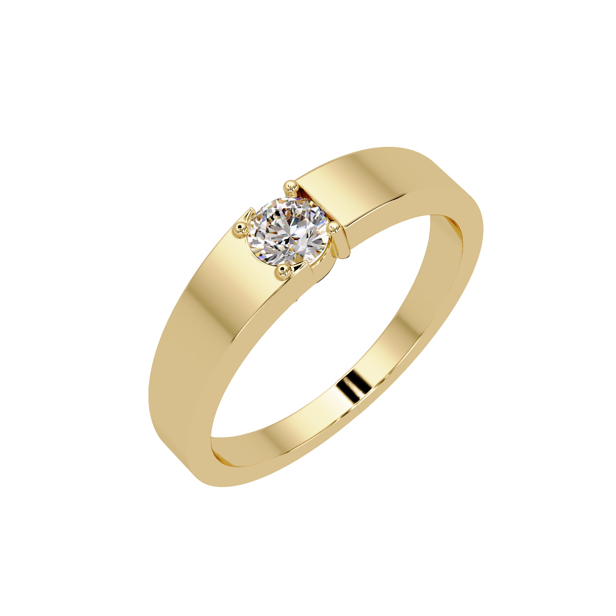 Lab Grown Diamond 0.25 CTW Minimalist Solitaire Ring- Sterling Silver