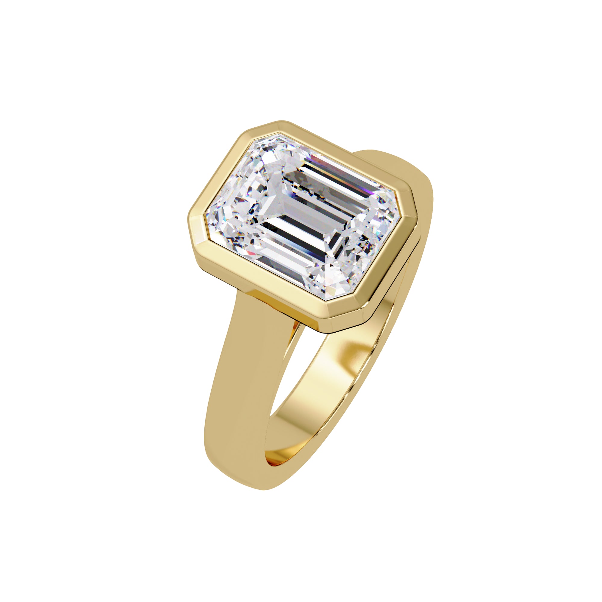 Lab Grown Diamond 2.65 CTW Octagon Bezel Set Bold Solitaire Men's Ring- Sterling Silver