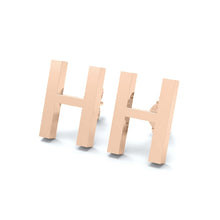 Load image into Gallery viewer, Initial &quot;H&quot; Monogram Stud Earring – Sterling Silver
