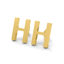 Load image into Gallery viewer, Initial &quot;H&quot; Monogram Stud Earring – Sterling Silver
