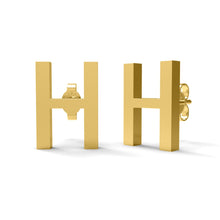 Load image into Gallery viewer, Initial &quot;H&quot; Monogram Stud Earring – Sterling Silver
