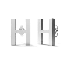 Load image into Gallery viewer, Initial &quot;H&quot; Monogram Stud Earring – Sterling Silver
