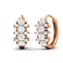 Load image into Gallery viewer, Double Row Moissanite Huggie Hoop Earrings – Sterling Silver

