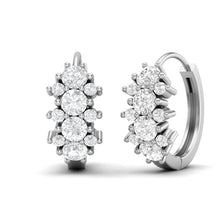 Load image into Gallery viewer, Double Row Moissanite Huggie Hoop Earrings – Sterling Silver
