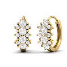 Load image into Gallery viewer, Double Row Moissanite Huggie Hoop Earrings – Sterling Silver
