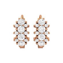 Load image into Gallery viewer, Double Row Moissanite Huggie Hoop Earrings – Sterling Silver
