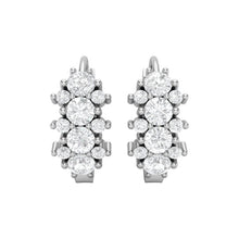 Load image into Gallery viewer, Double Row Moissanite Huggie Hoop Earrings – Sterling Silver
