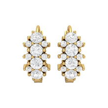Load image into Gallery viewer, Double Row Moissanite Huggie Hoop Earrings – Sterling Silver
