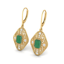 Load image into Gallery viewer, Green Onyx Filigree Dangle Earrings - Sterling Silver
