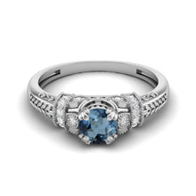 Load image into Gallery viewer, London Blue Topaz Intricate Vintage Design Ring – Sterling Silver
