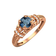 Load image into Gallery viewer, London Blue Topaz Intricate Vintage Design Ring – Sterling Silver
