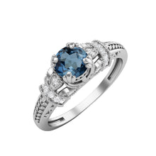 Load image into Gallery viewer, London Blue Topaz Intricate Vintage Design Ring – Sterling Silver
