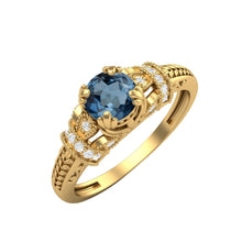 Load image into Gallery viewer, London Blue Topaz Intricate Vintage Design Ring – Sterling Silver
