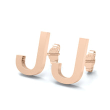 Load image into Gallery viewer, Initial &quot;J&quot; Monogram Stud Earring – Sterling Silver
