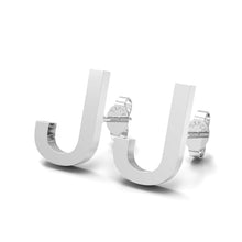 Load image into Gallery viewer, Initial &quot;J&quot; Monogram Stud Earring – Sterling Silver
