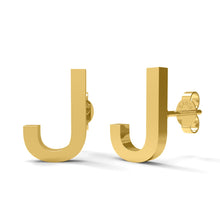 Load image into Gallery viewer, Initial &quot;J&quot; Monogram Stud Earring – Sterling Silver
