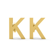 Load image into Gallery viewer, Initial &quot;K&quot; Monogram Stud Earring – Sterling Silver
