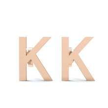 Load image into Gallery viewer, Initial &quot;K&quot; Monogram Stud Earring – Sterling Silver

