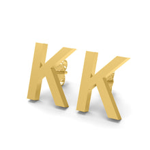 Load image into Gallery viewer, Initial &quot;K&quot; Monogram Stud Earring – Sterling Silver
