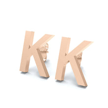 Load image into Gallery viewer, Initial &quot;K&quot; Monogram Stud Earring – Sterling Silver
