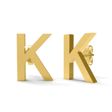 Load image into Gallery viewer, Initial &quot;K&quot; Monogram Stud Earring – Sterling Silver
