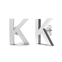 Load image into Gallery viewer, Initial &quot;K&quot; Monogram Stud Earring – Sterling Silver
