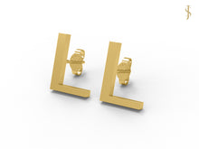 Load image into Gallery viewer, Initial &quot;L&quot; Monogram Stud Earring – Sterling Silver
