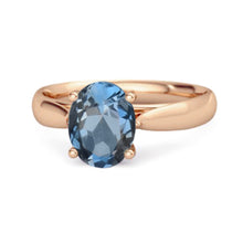 Load image into Gallery viewer, London Blue Topaz Classic Solitaire Ring – Sterling Silver
