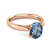 Load image into Gallery viewer, London Blue Topaz Classic Solitaire Ring – Sterling Silver
