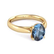 Load image into Gallery viewer, London Blue Topaz Classic Solitaire Ring – Sterling Silver
