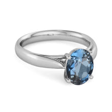 Load image into Gallery viewer, London Blue Topaz Classic Solitaire Ring – Sterling Silver
