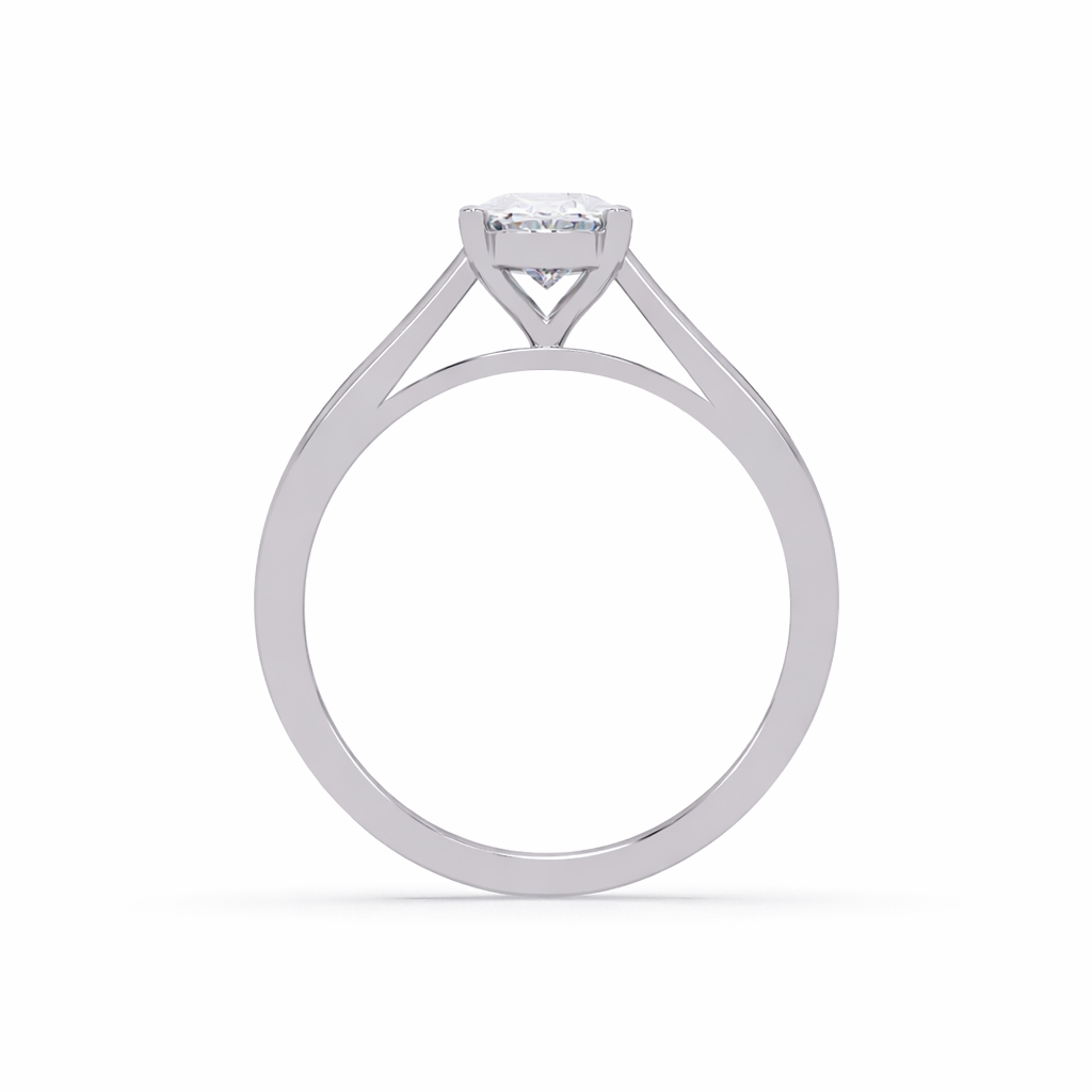 Lab Grown Diamond 1.00 CTW Oval Solitaire Ring- Sterling Silver