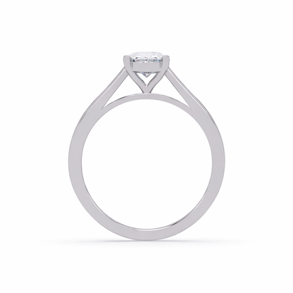 Lab Grown Diamond Oval Shape Solitaire Ring- Sterling Silver
