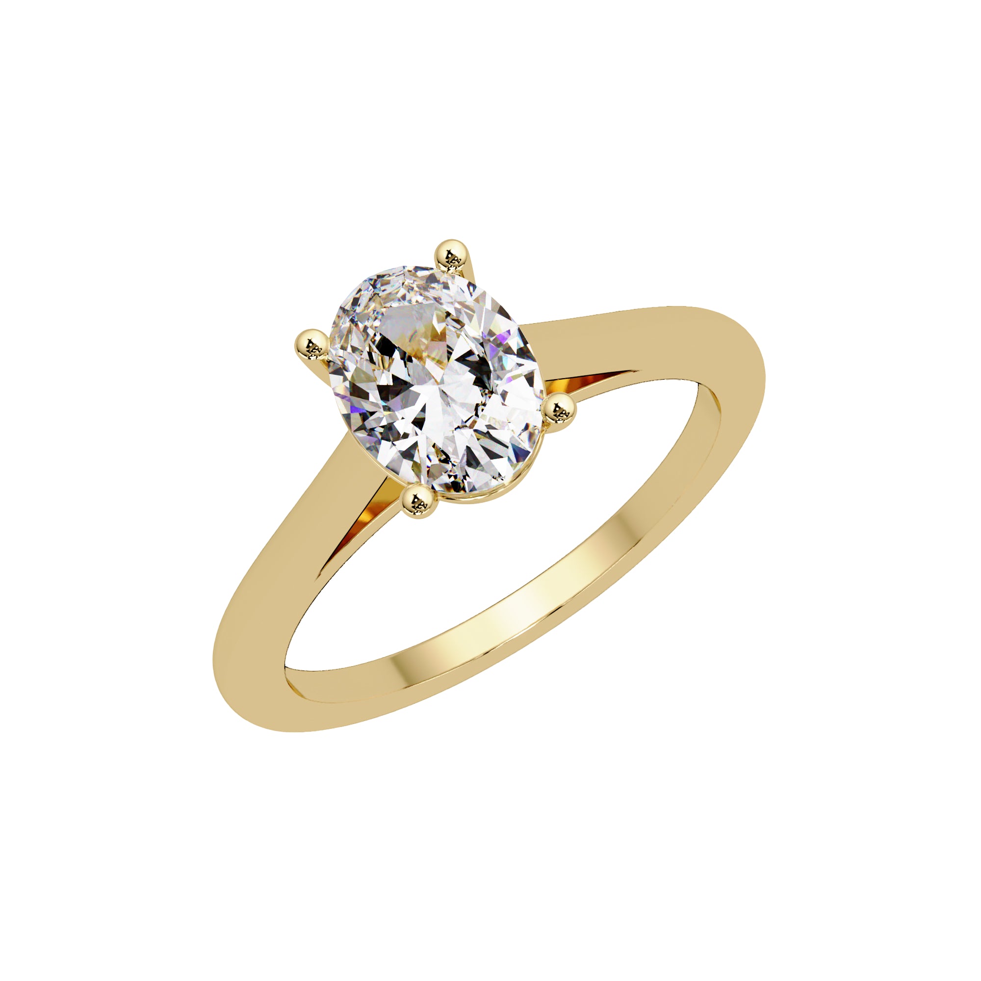 Lab Grown Diamond 1.00 CTW Oval Solitaire Ring- Sterling Silver