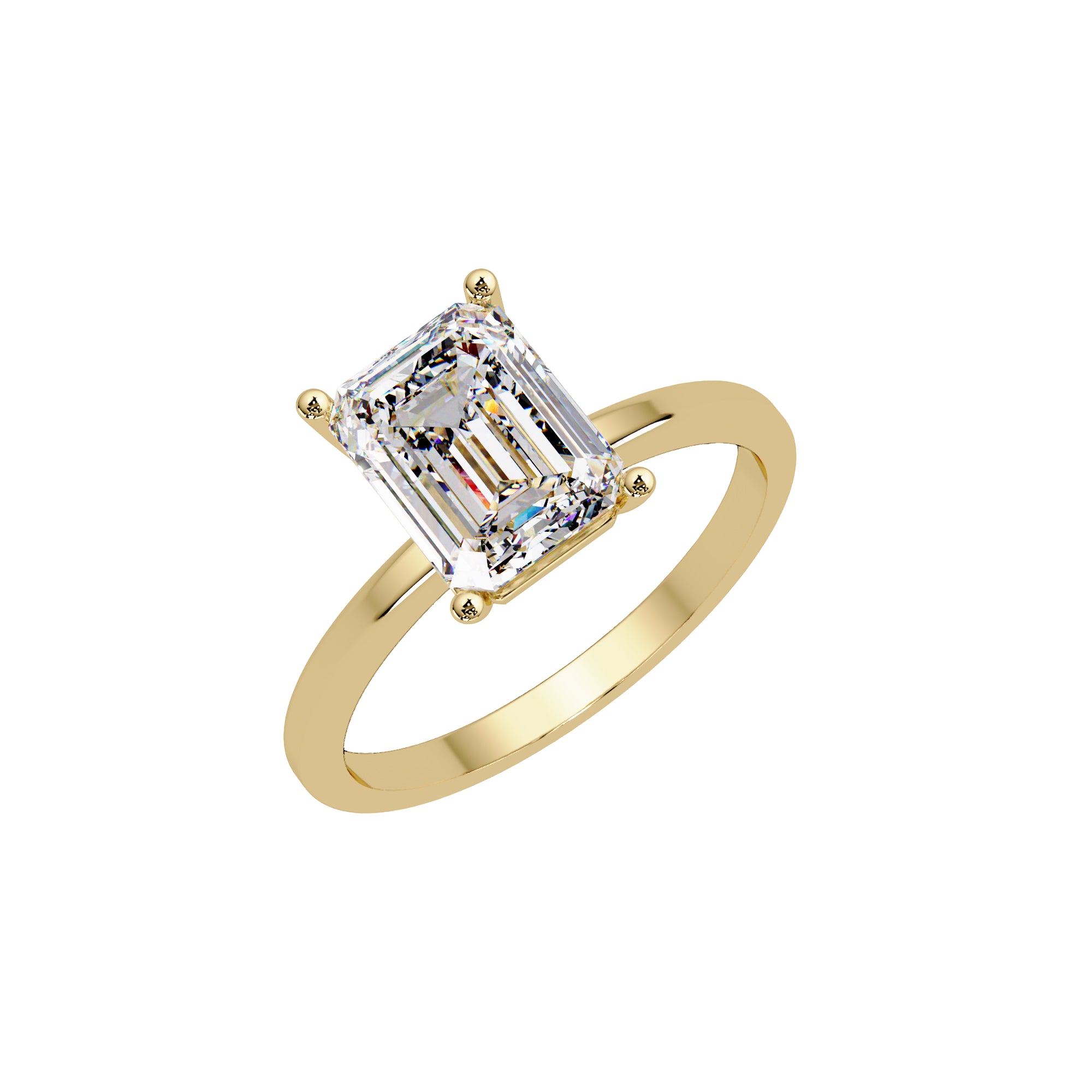 Lab Grown Diamond 2.00 CTW Octagon Solitaire Ring- Sterling Silver