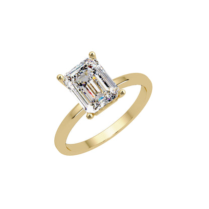 Lab Grown Diamond 2.00 CTW Octagon Solitaire Ring- Sterling Silver