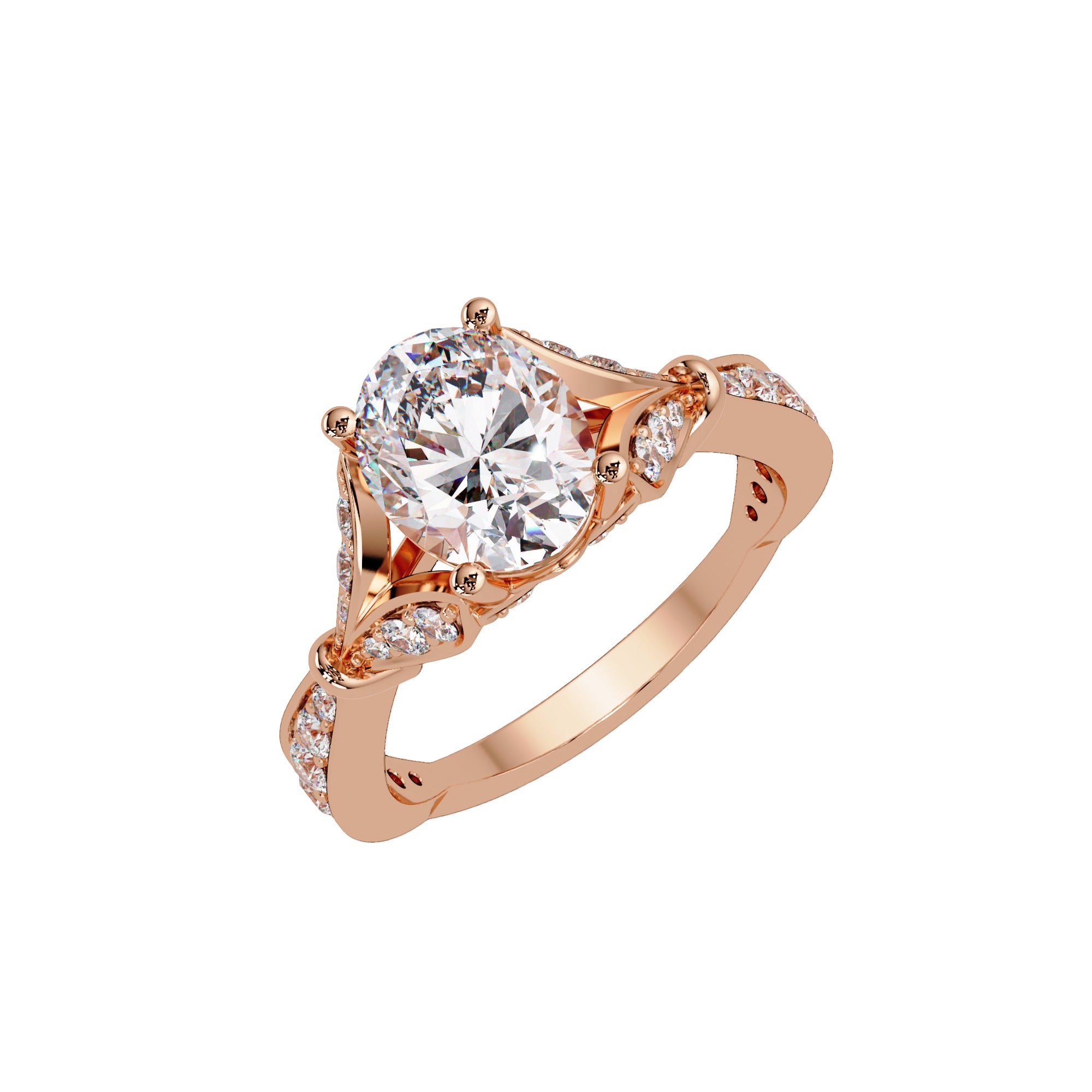 Lab Grown Diamond 2.50 CTW Oval Floral Halo Design Ring- Sterling Silver