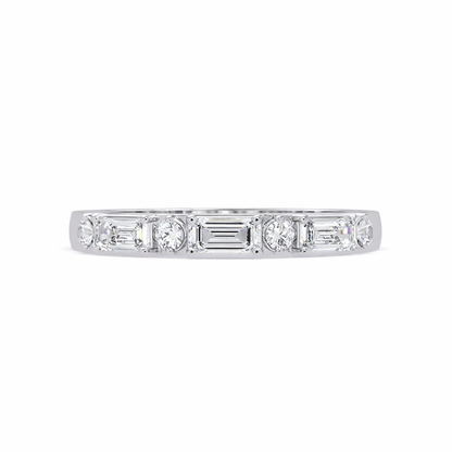 Lab Grown Diamond 0.60 CTW Octagon Eternity Stackable Ring- Sterling Silver