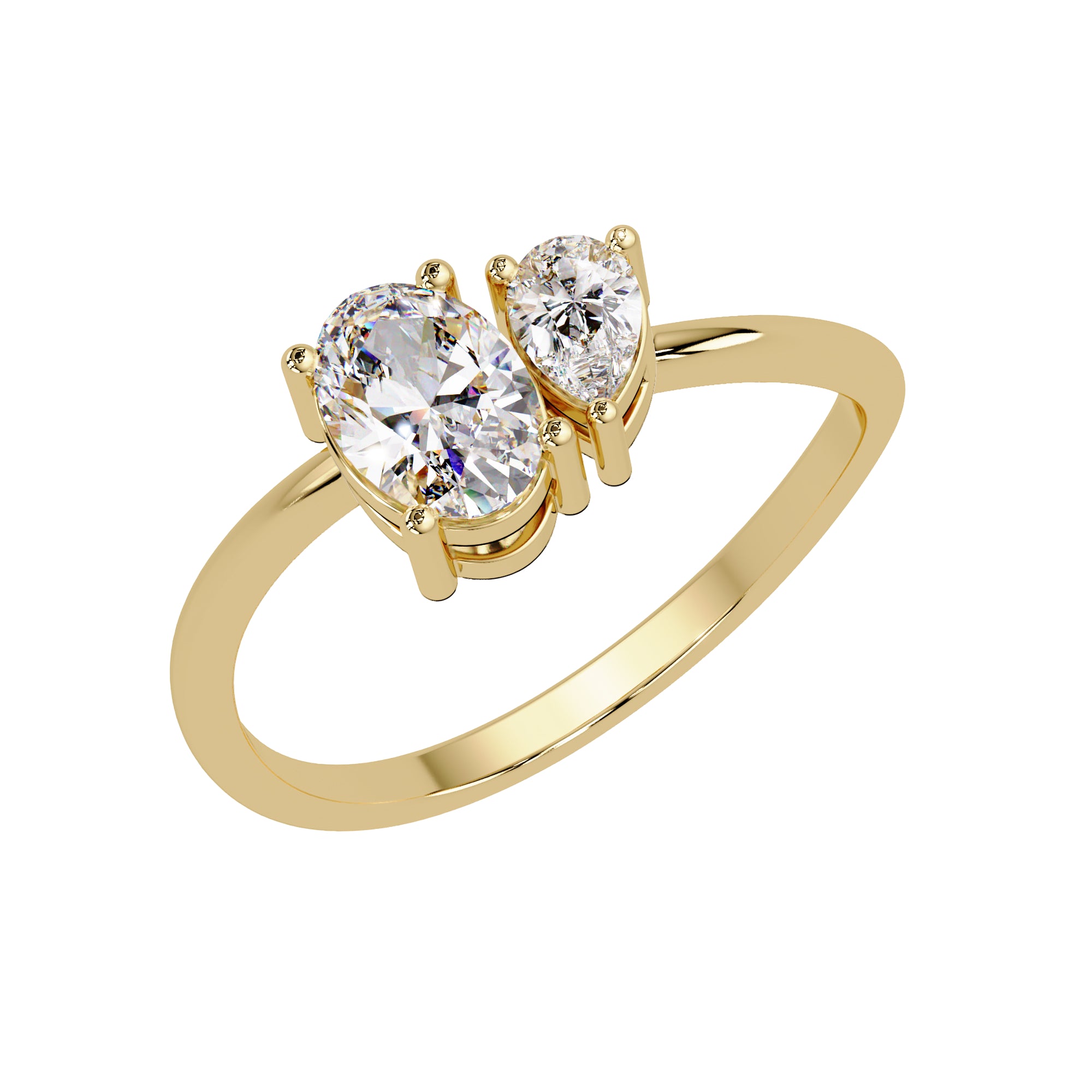 Lab Grown Diamond 0.65 CTW Oval Two-Stone Ring- Sterling Silver