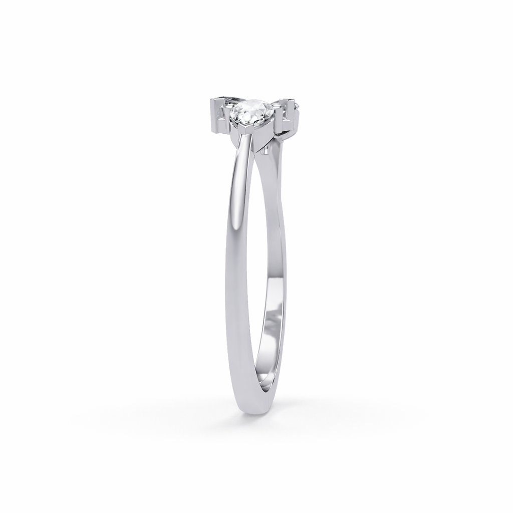Lab Grown Diamond 0.45 CTW Marquise Three-Stone Cluster Ring- Sterling Silver