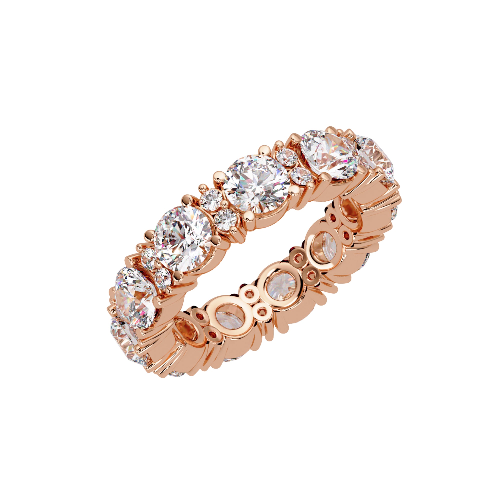 Lab Grown Diamond 4.75 CTW Round Eternity Ring- Sterling Silver