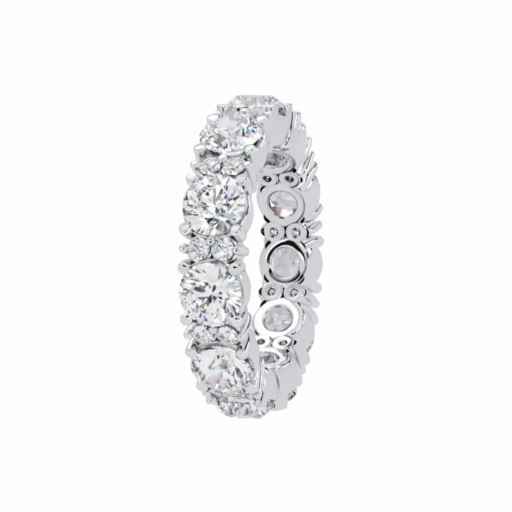Lab Grown Diamond 4.75 CTW Round Eternity Ring- Sterling Silver