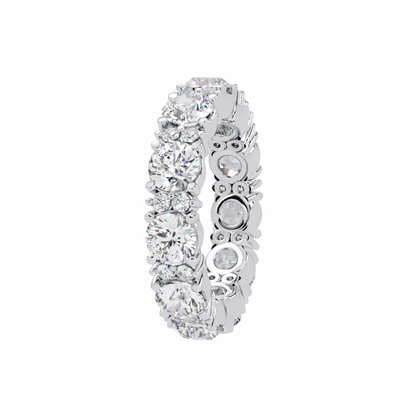 Lab Grown Diamond 4.75 CTW Round Eternity Ring- Sterling Silver