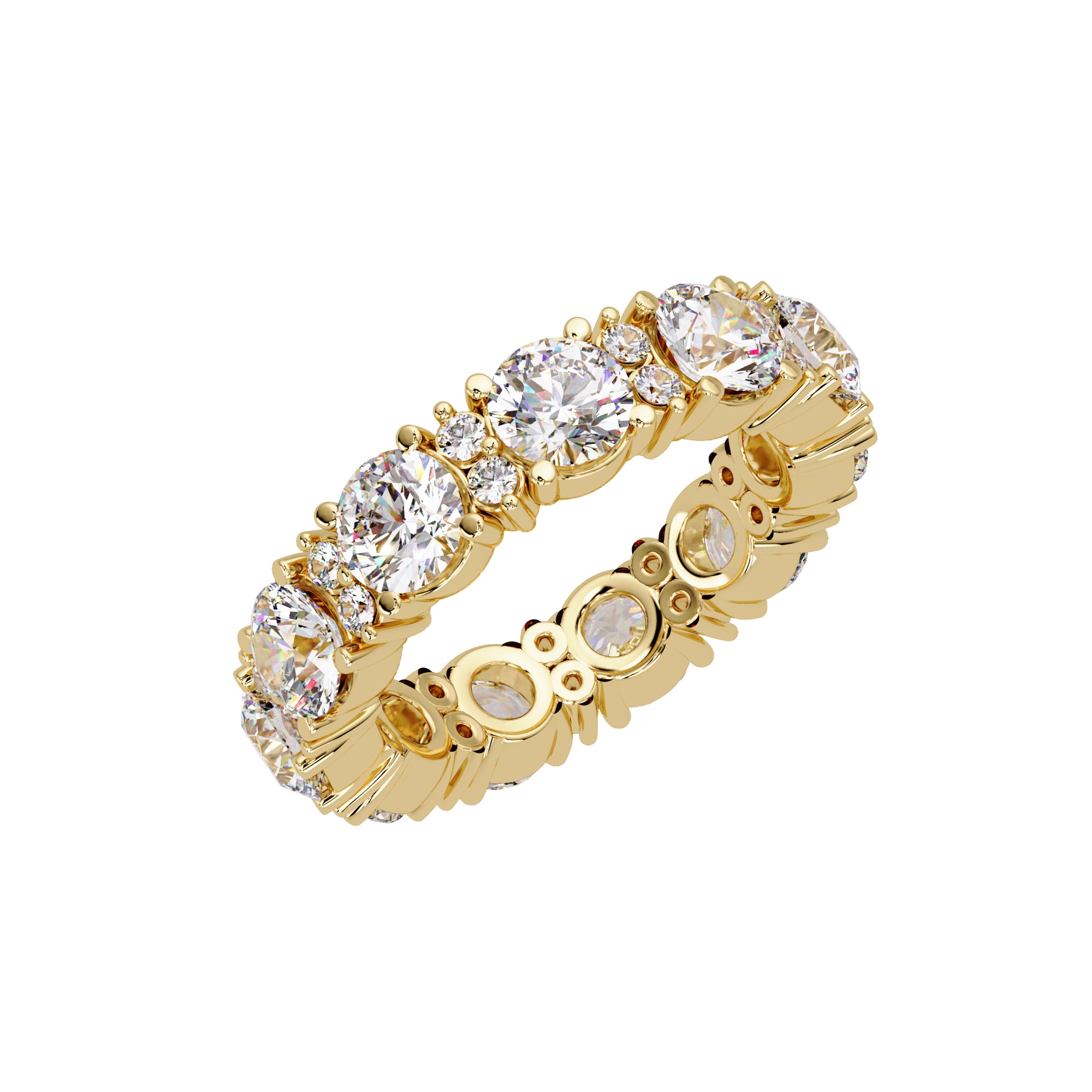Lab Grown Diamond 4.75 CTW Round Eternity Ring- Sterling Silver