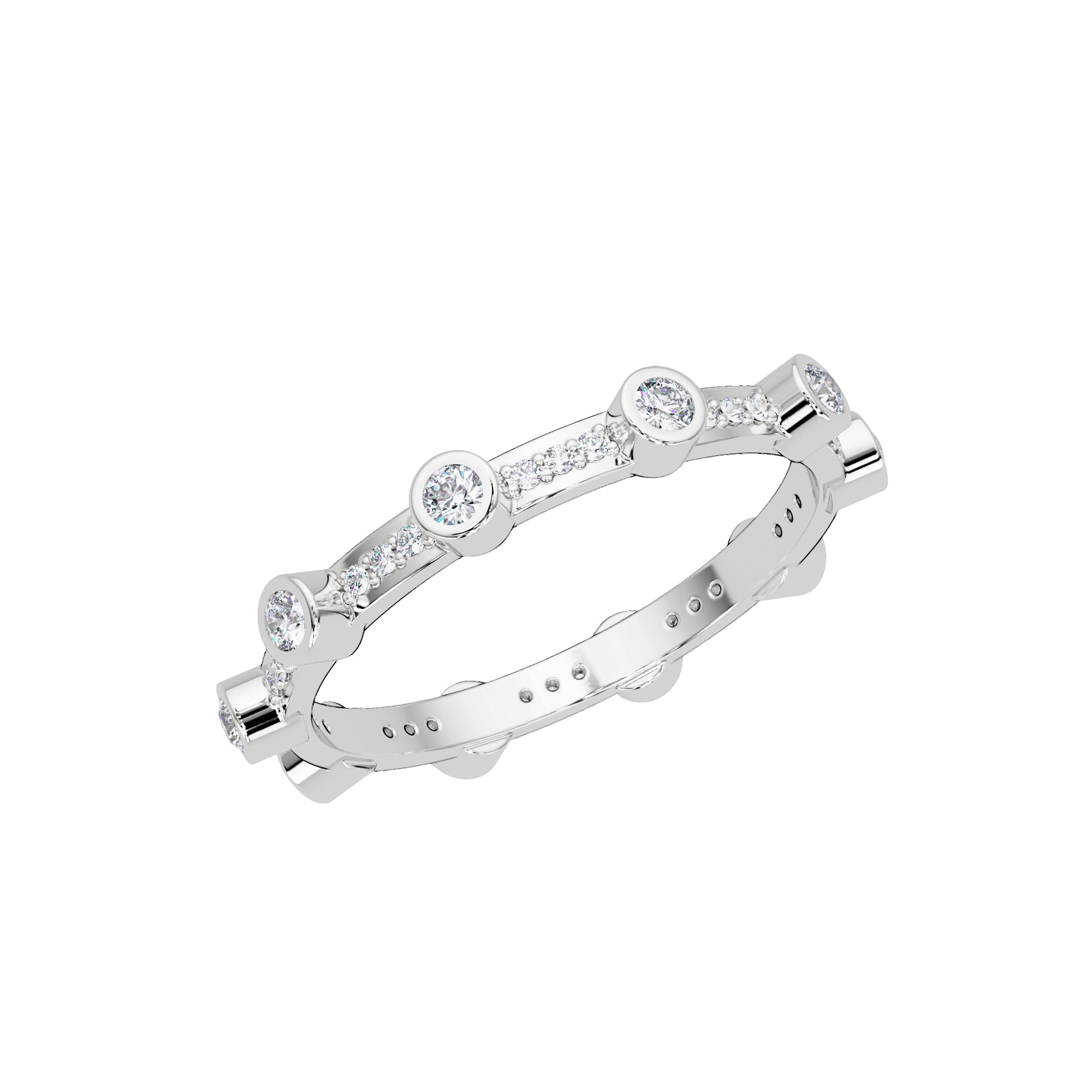 Lab Grown Diamond 0.30 CTW Round Eternity Ring- Sterling Silver