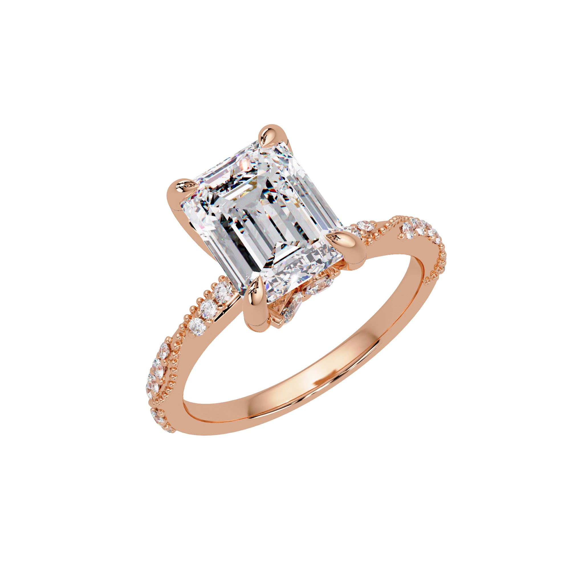 Lab Grown Diamond 3.00 CTW Octagon Solitaire Ring- Sterling Silver